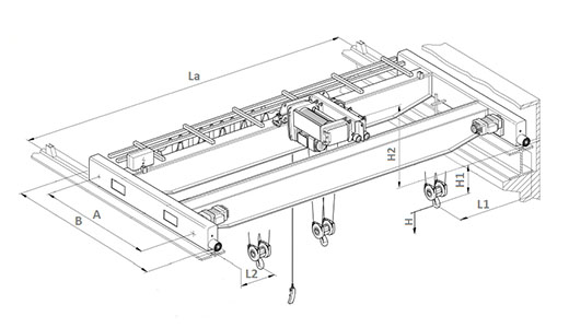 double girder overhead crane drawing
