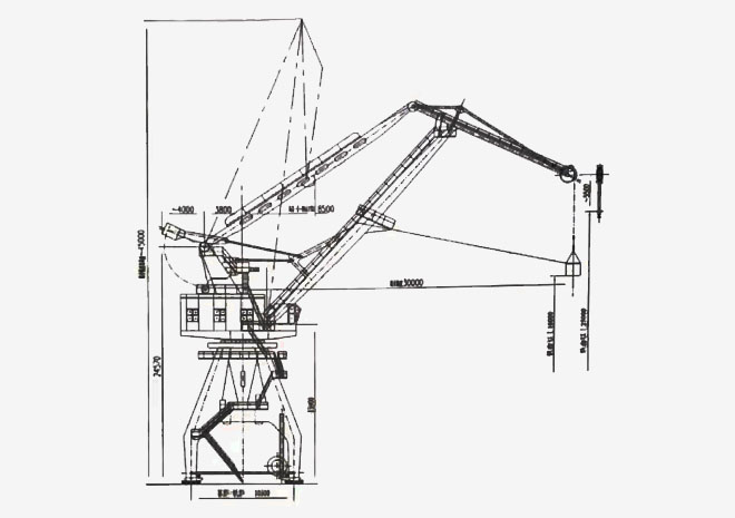 Four Link Portal Crane Drawing