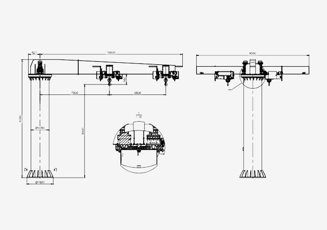 Boat Jib Crane Drawing