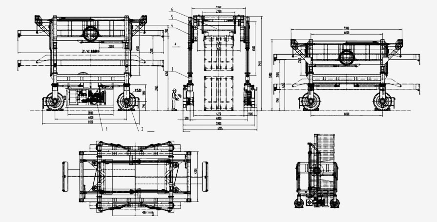Container Straddle Carrier Drawing